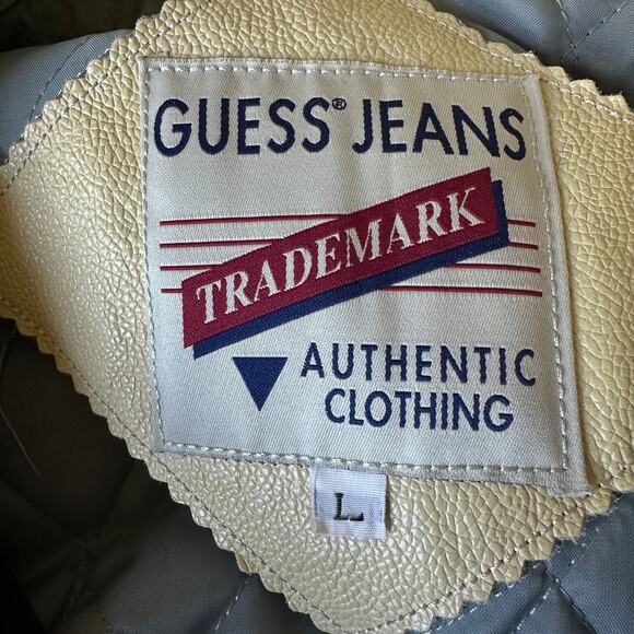 Vintage Guess USA Letterman Jacket 1981 Leather Wool Varsity Coat Men's Large - Picture 4 of 11